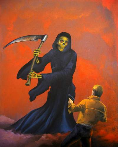 "Kampf mit dem Schwarzen Tod" von Michael Schick