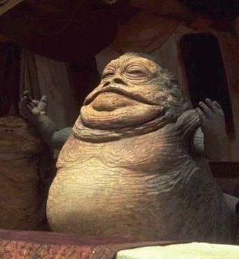 Jabba the Hut in "Star Wars"